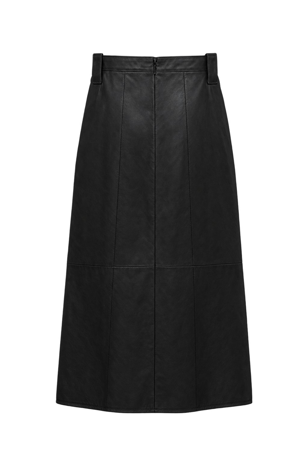 1990s Black Leather Skirt - Back View