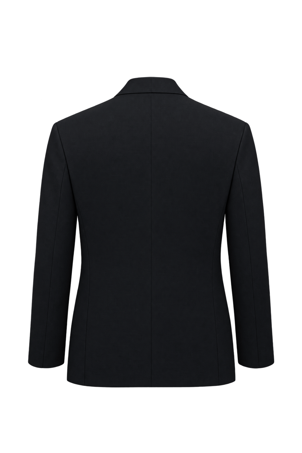 1990s Black Woven Fabric Blazer - Back View