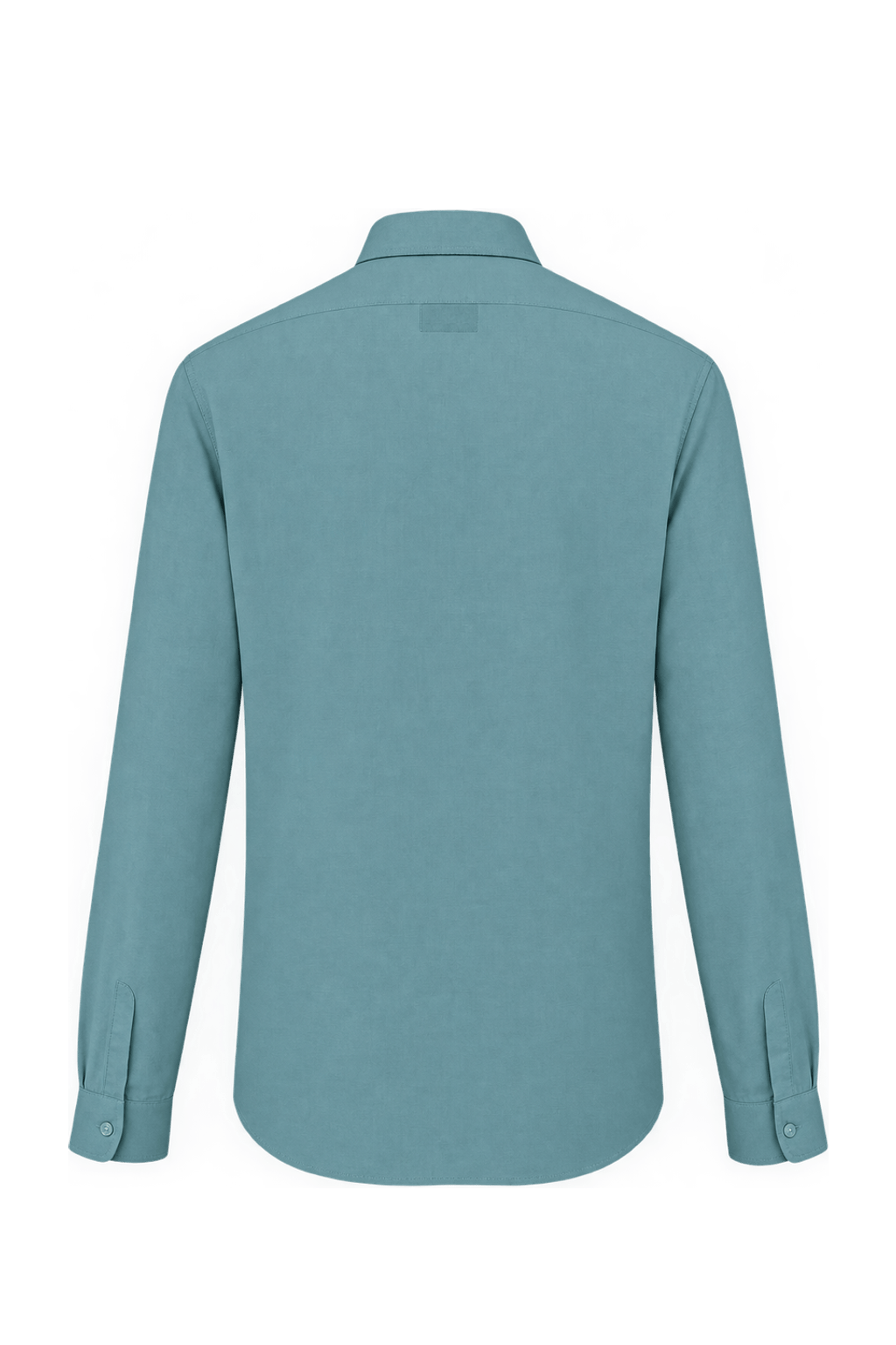 1990s Pale Blue-Green Woven Button-Down Shirt - Back View