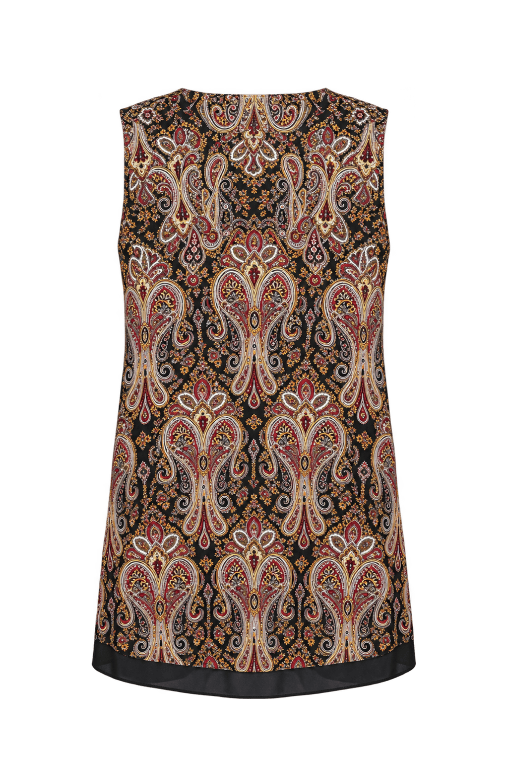 1990s Black Woven Fabric Tunic - Back View
