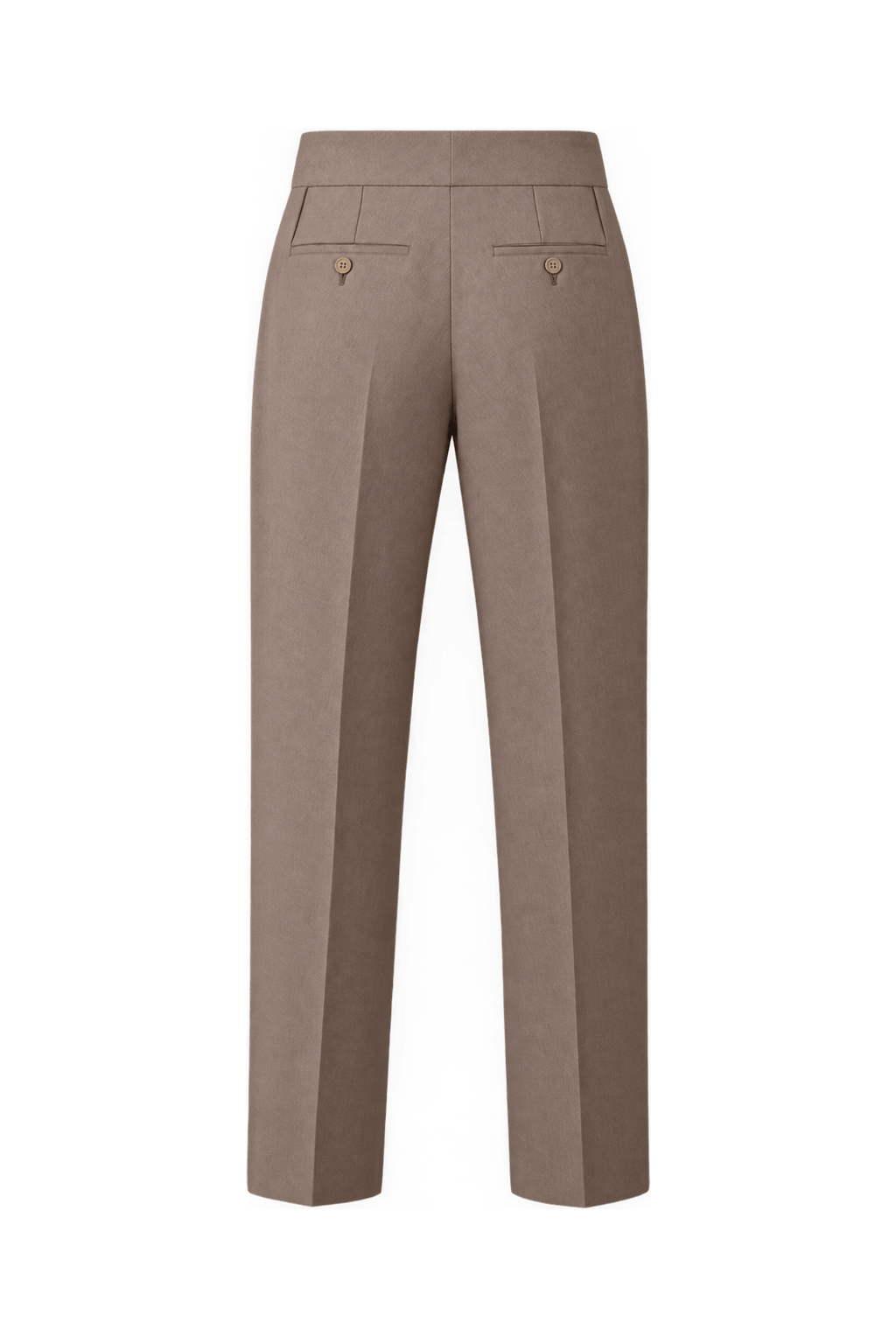1980s Muted Taupe Beige Woven Trousers - Back View