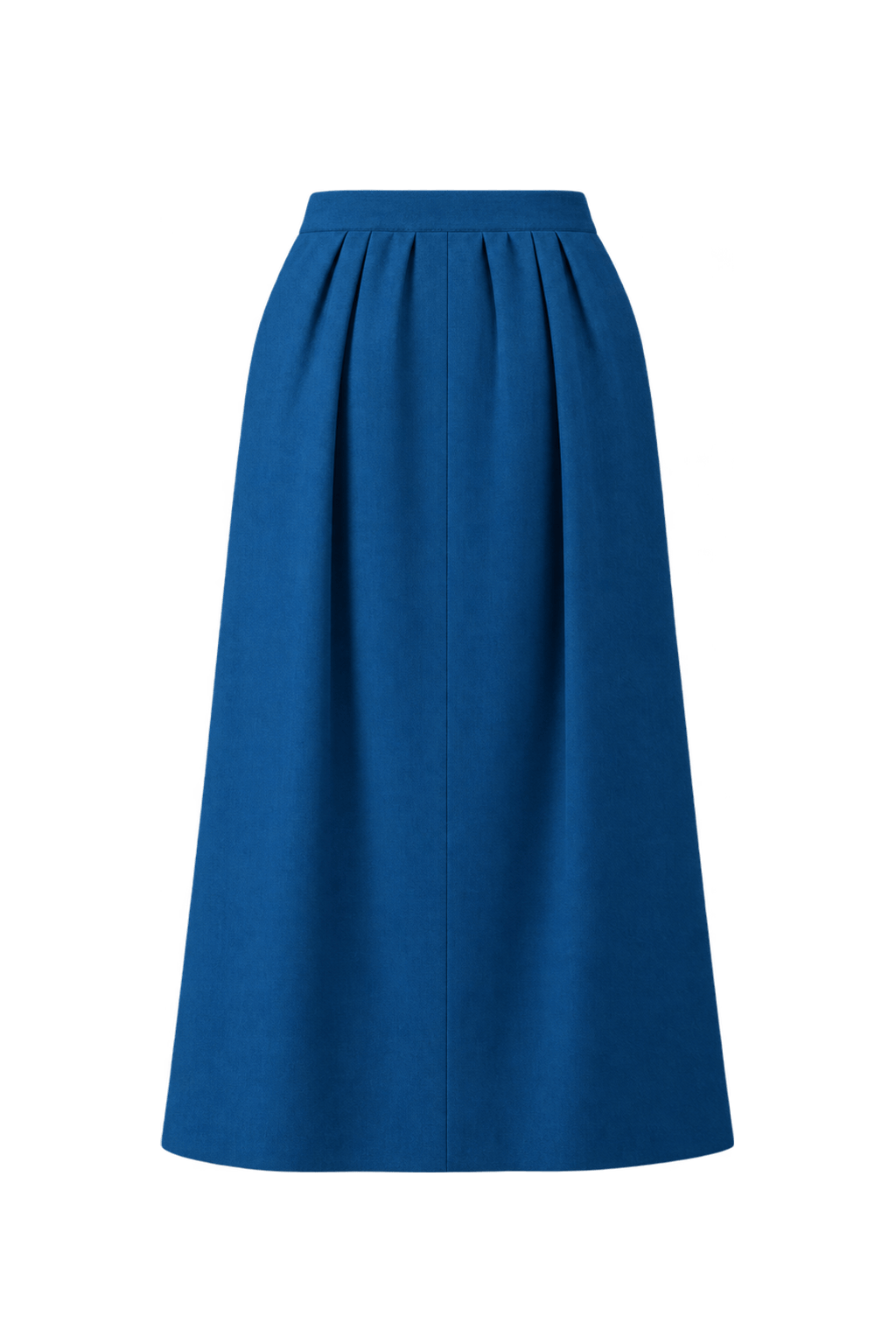 1980s Cobalt Blue Woven Fabric Skirt - Back View