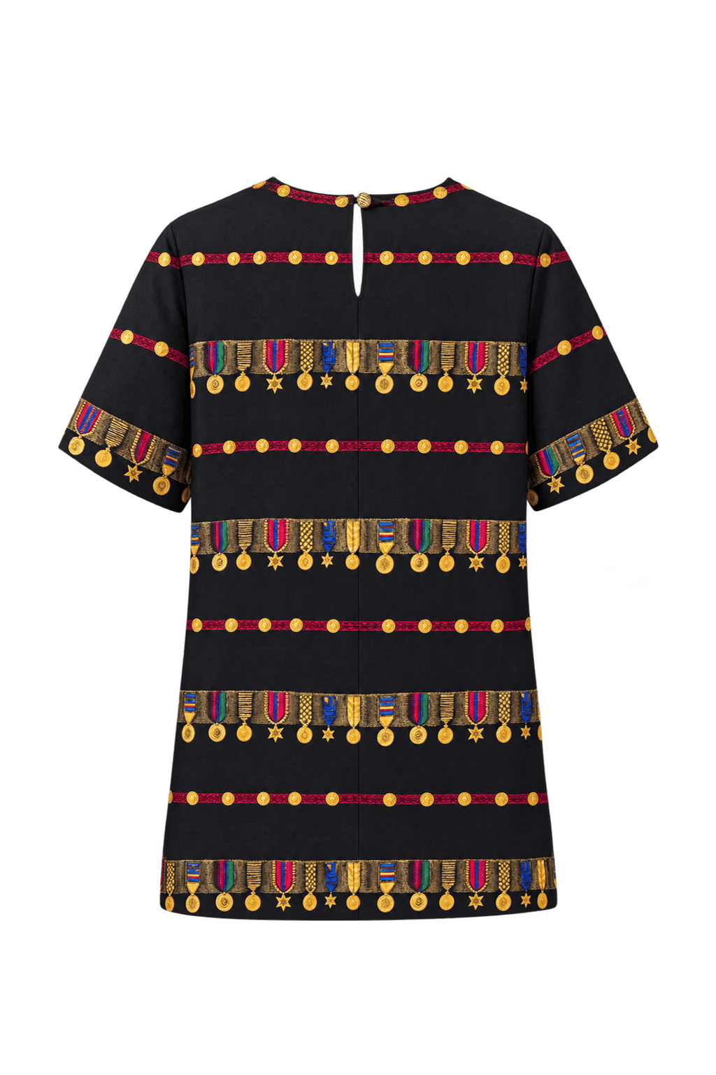 1980s Black Woven Blouse - Back View
