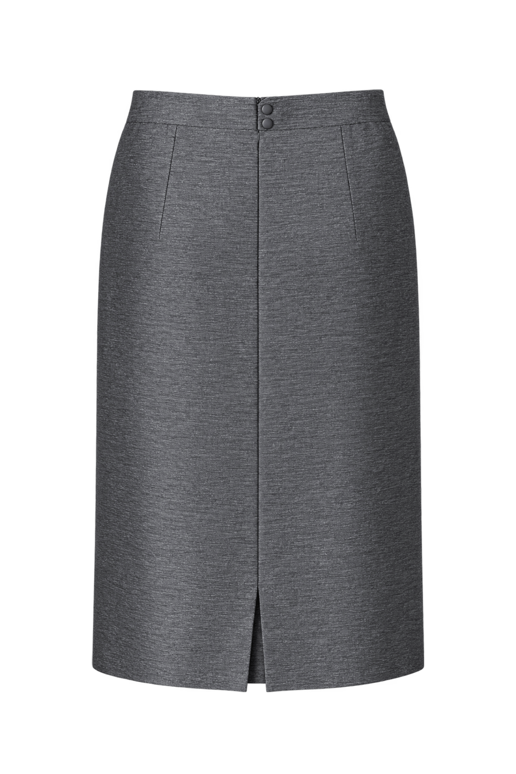 1980s Silvery Charcoal Gray Woven Skirt - Back View