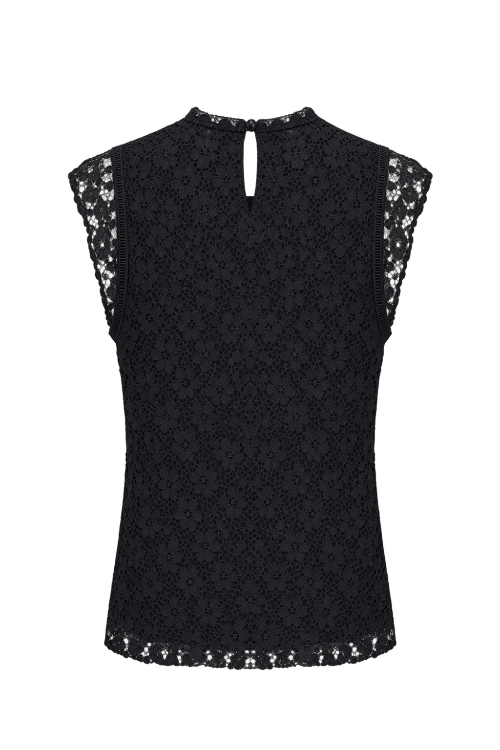 1990s Black Lace Blouse - Back View