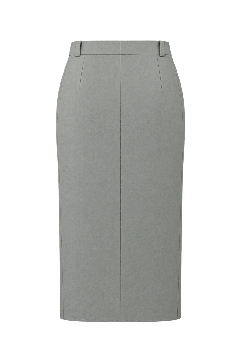 1980s Light Stone Gray Woven Skirt - Back View