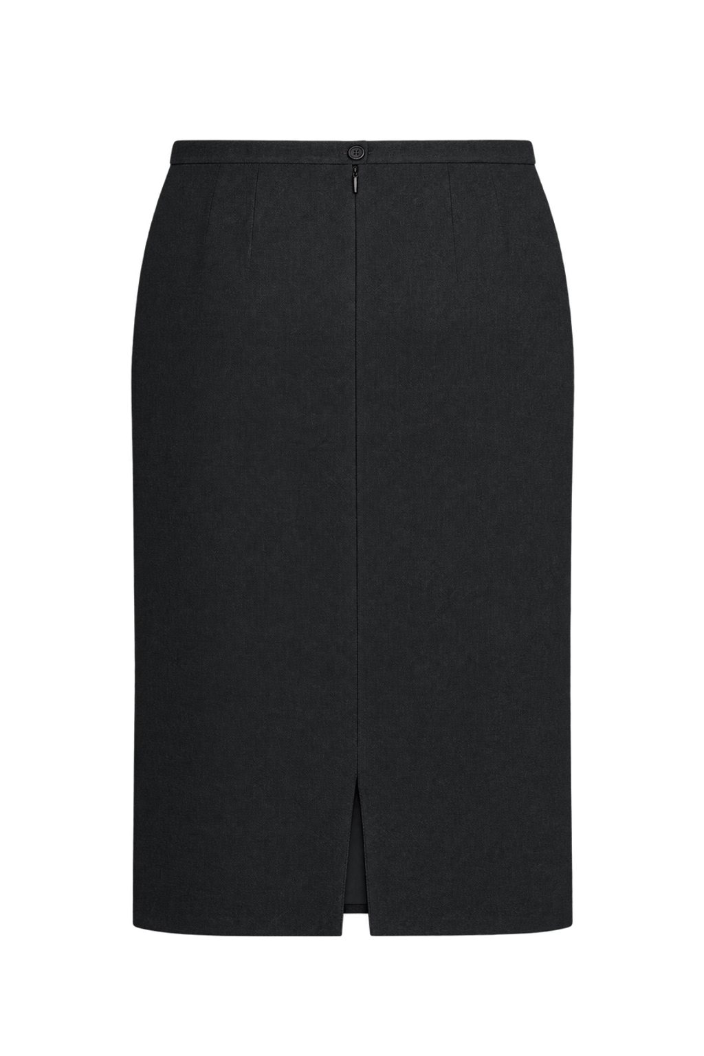 1980s Charcoal Gray Woven Skirt - Back View