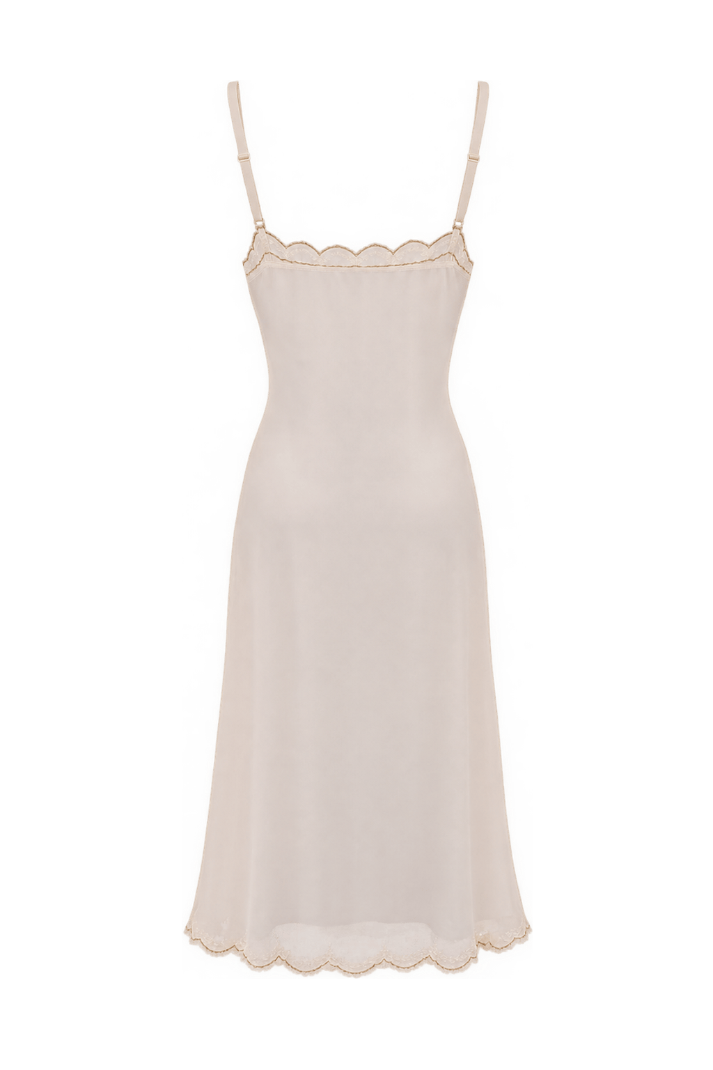 1950s Pale Blush Pink Sheer Full Slip - Back View