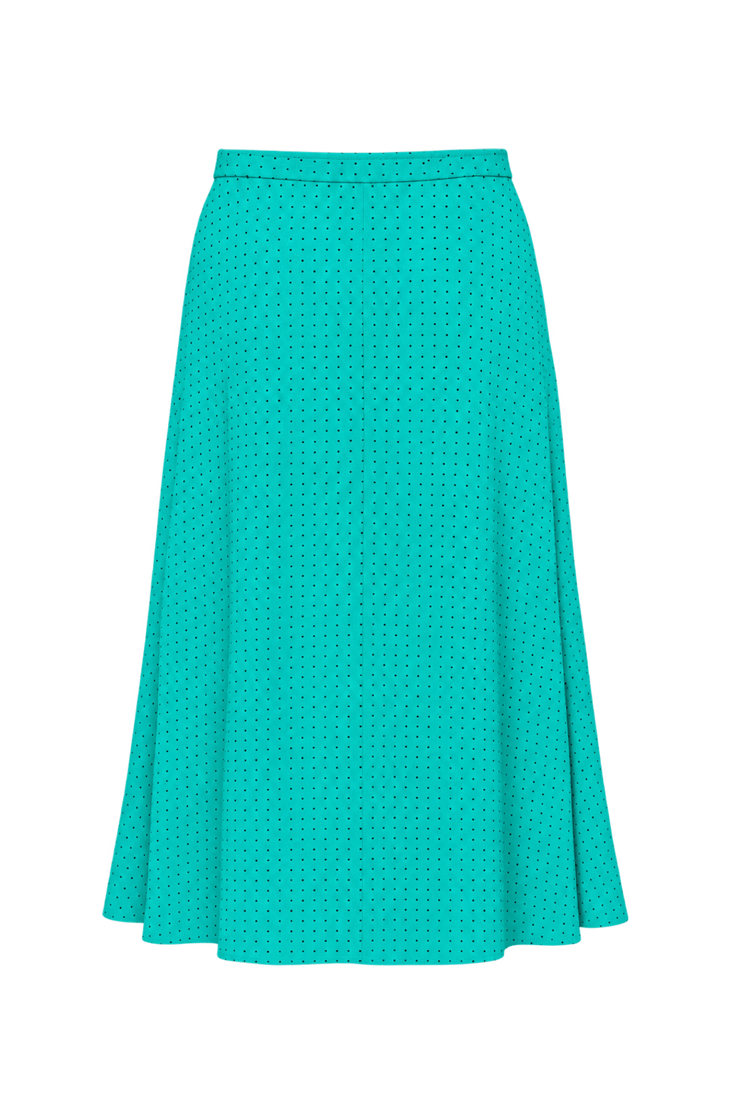 1980s Bright Turquoise Woven Skirt - Back View