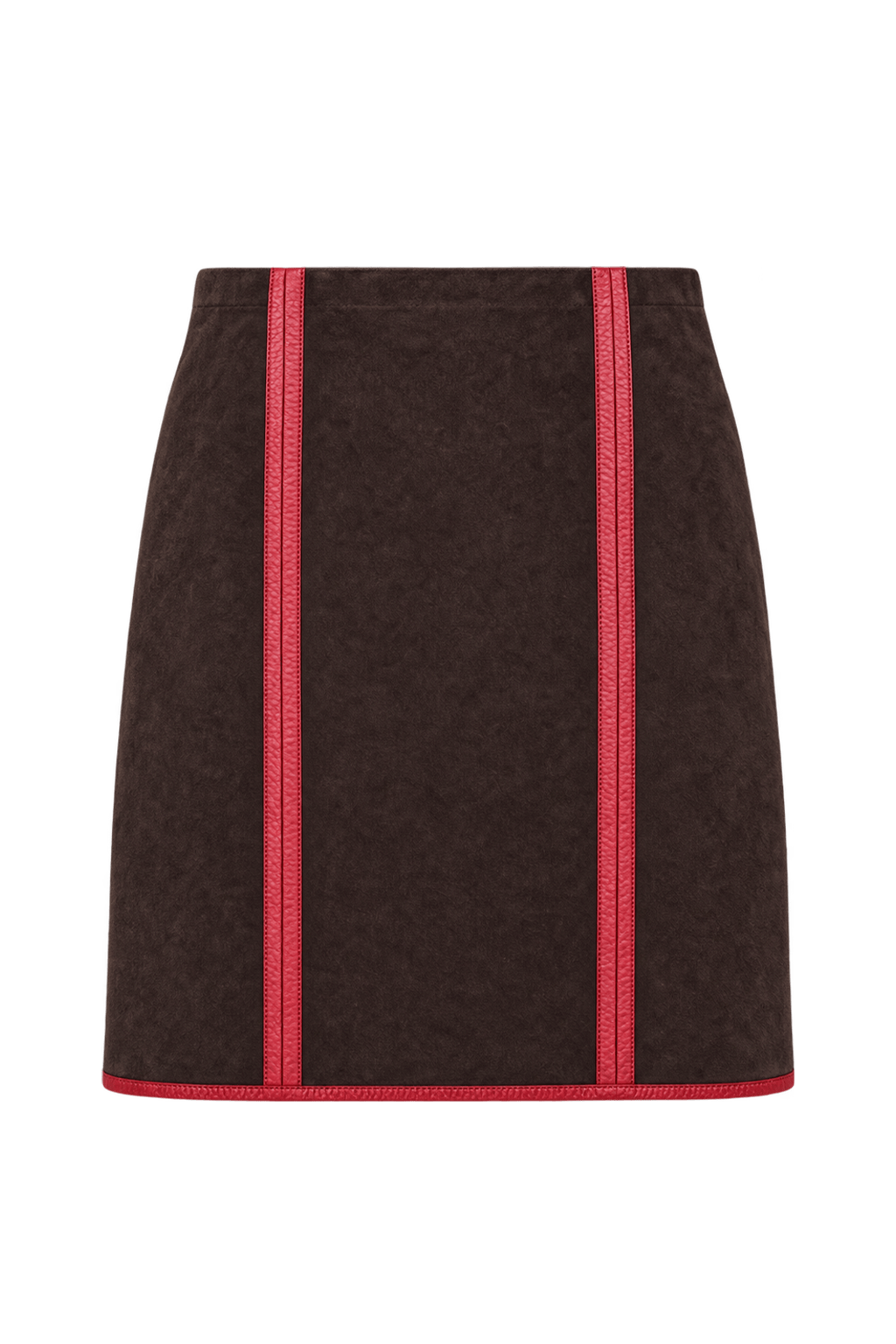 1990s Chocolate Brown Suede-like Mini Skirt - Back View