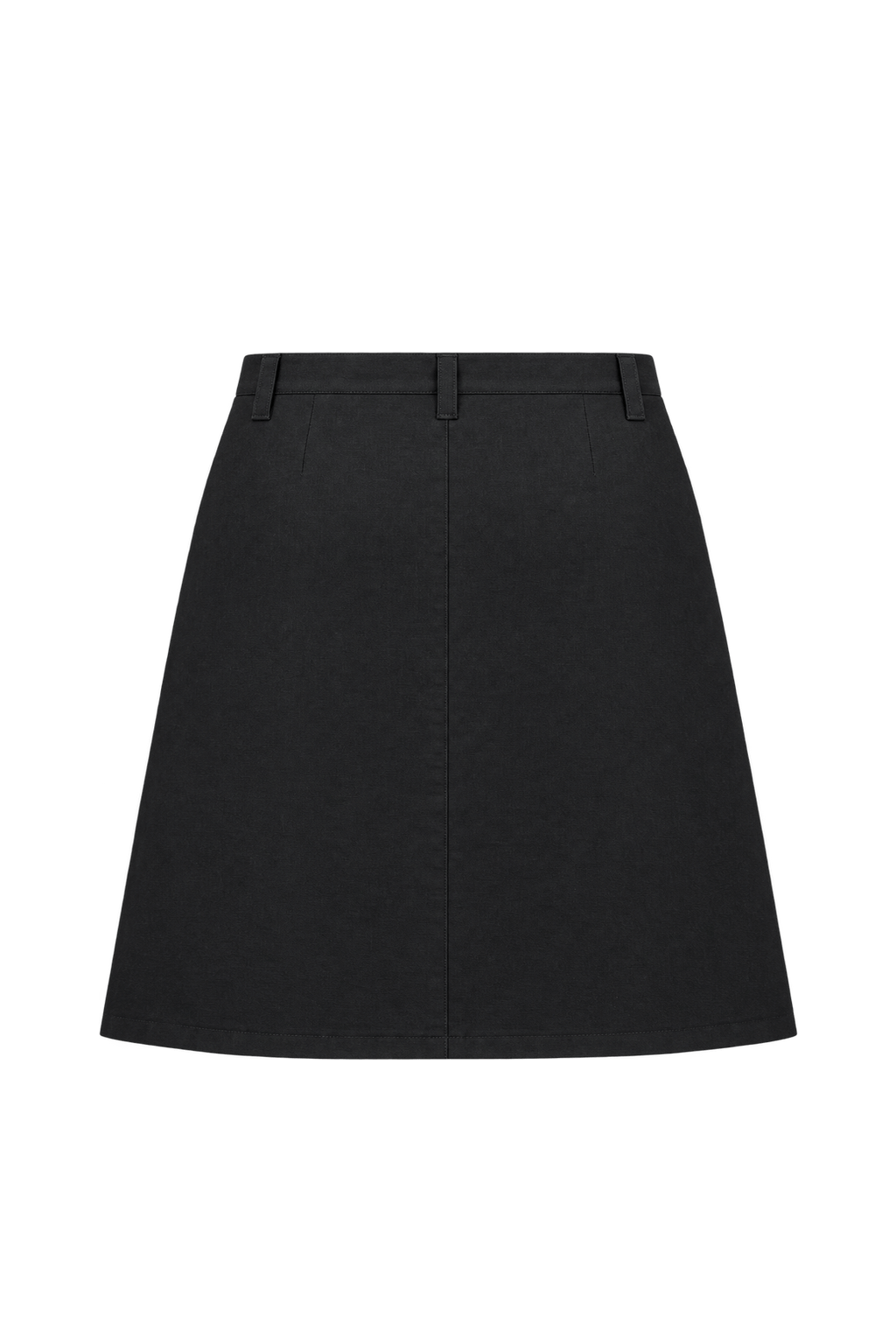 1990s Black Woven Fabric Skirt - Back View