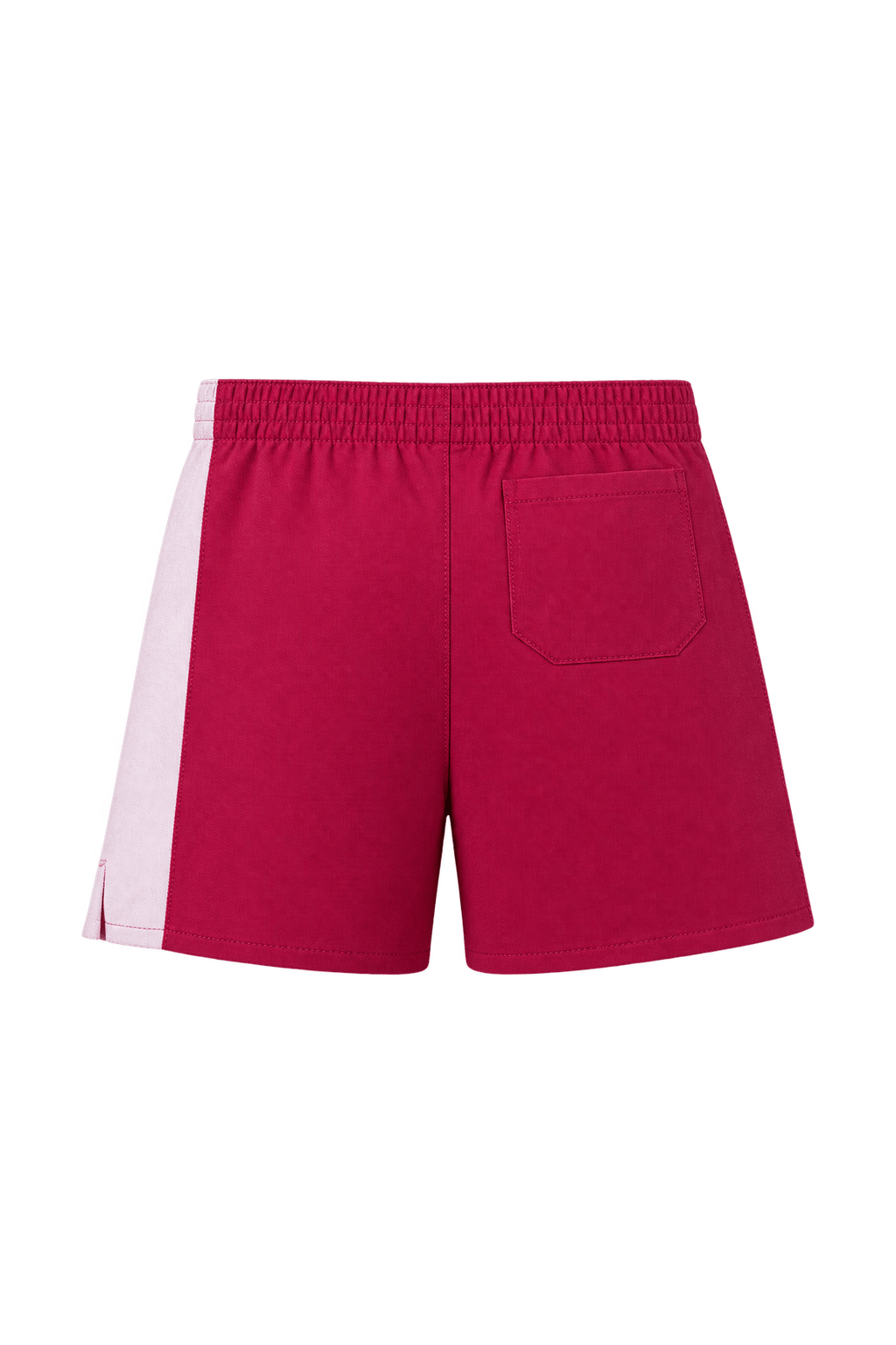 1960s Burgundy Red Woven Shorts - Back View