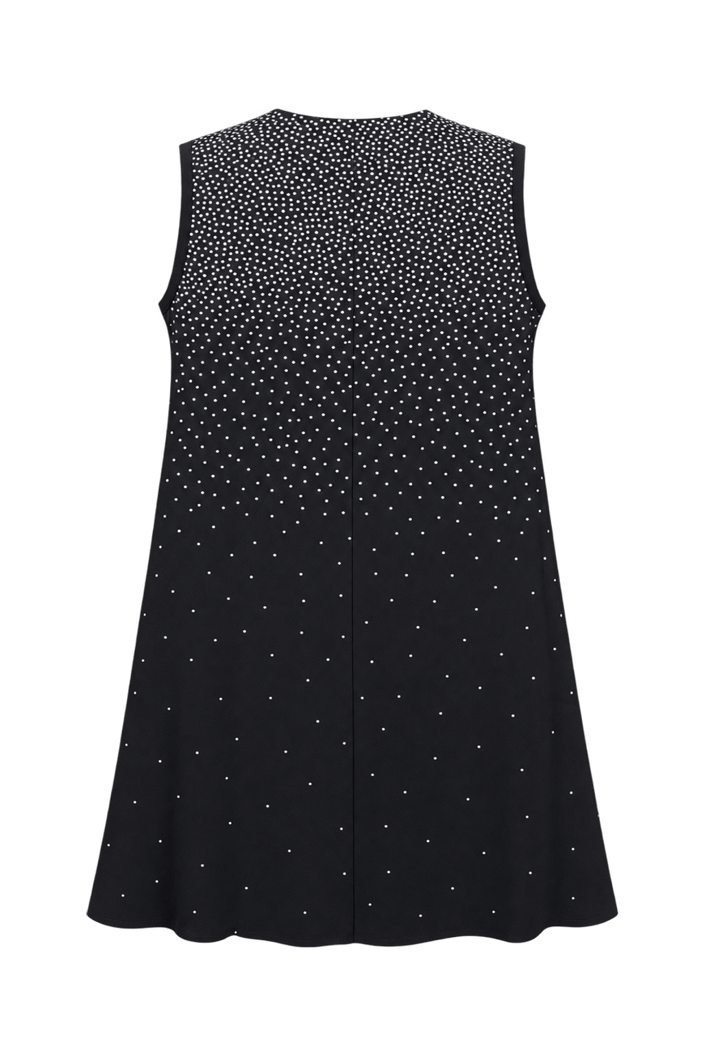 1990s Black Graduated Polka Dots Top - Back View