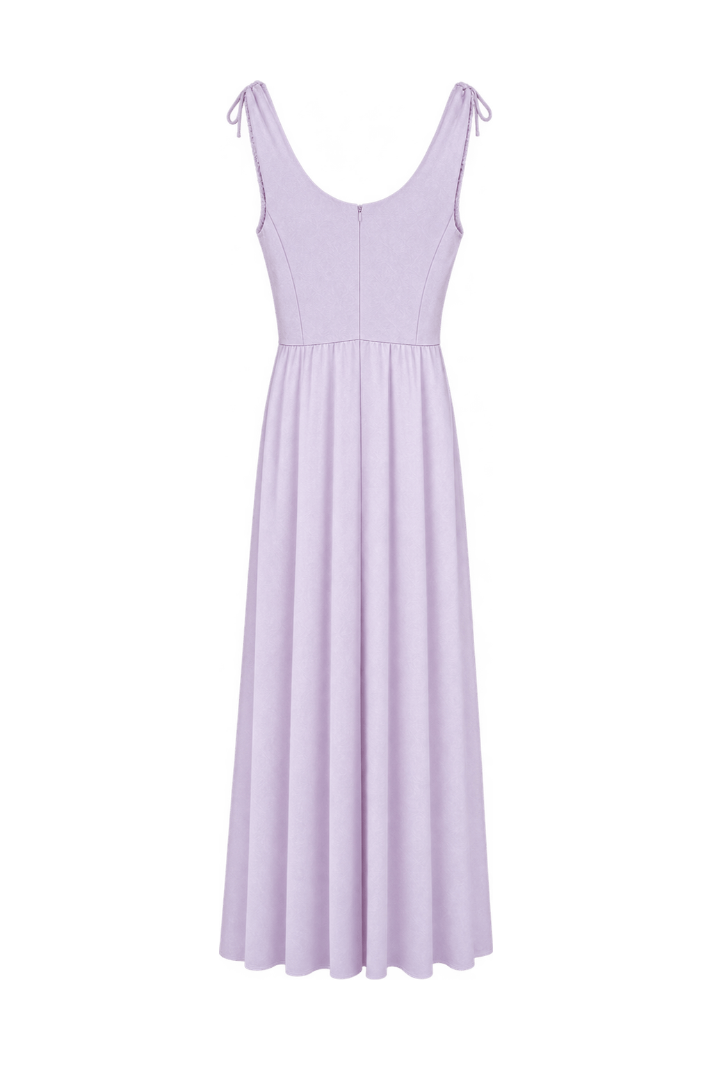1970s Pale Lilac Synthetic Maxi Dress - Back View