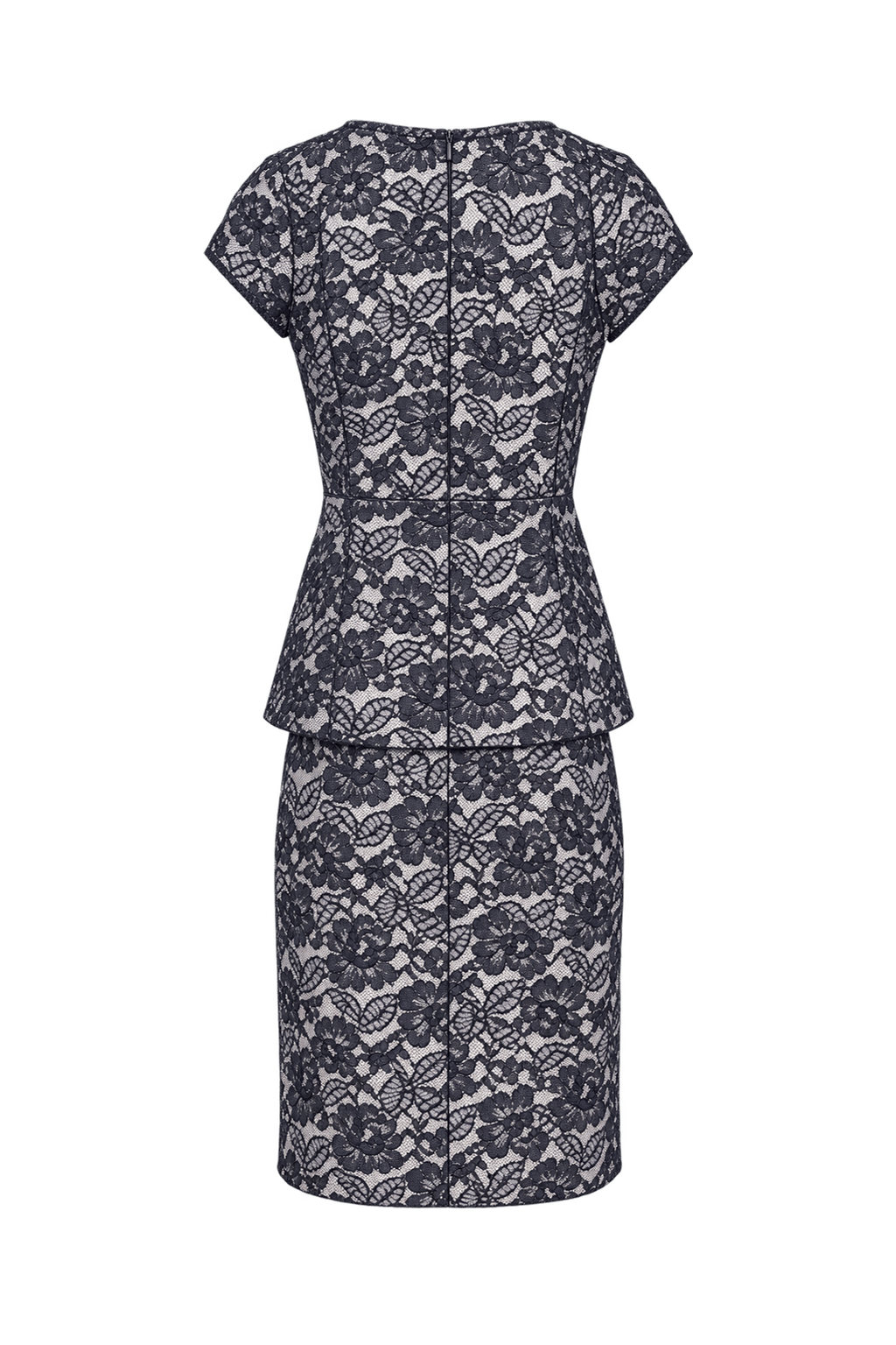 1990s Dark Navy Lace Top and Skirt Set - Back View
