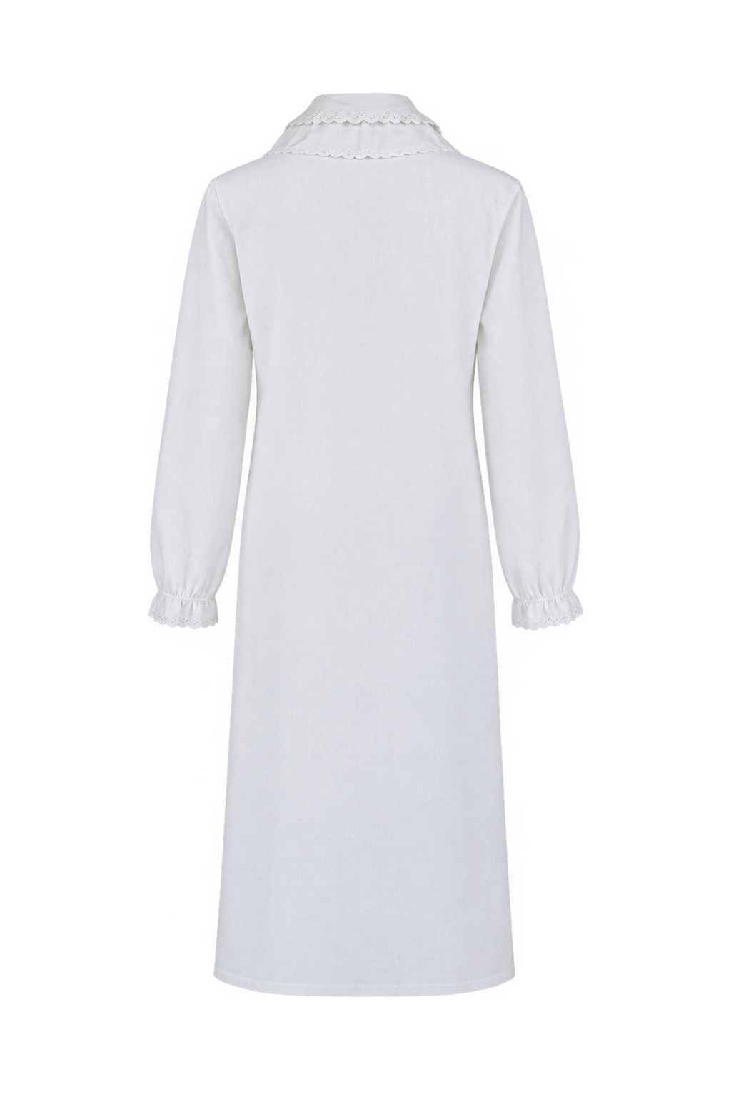 1970s White Woven Fabric Nightgown - Back View