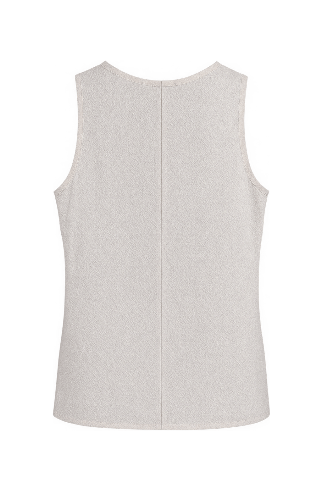 1990s Ivory White Woven Fabric Tank Top - Back View