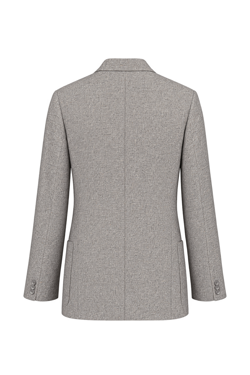 1980s Light Grey Woven Blazer - Back View