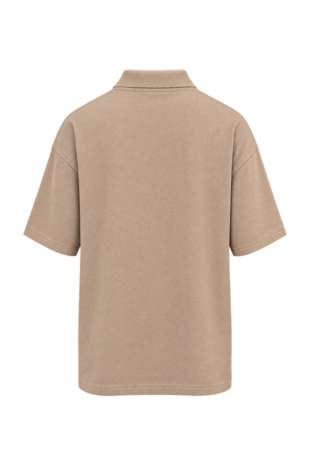 1990s Sand Beige Cotton Piqué Polo - Back View