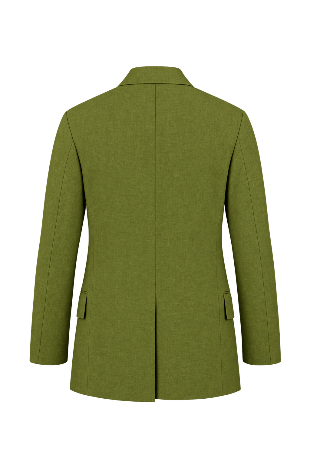 1980s Olive Green Woven Blazer - Back View