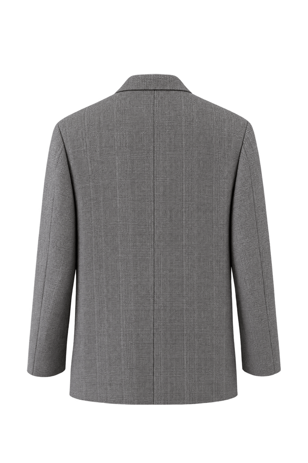 1980s Medium Grey Woven Blazer - Back View