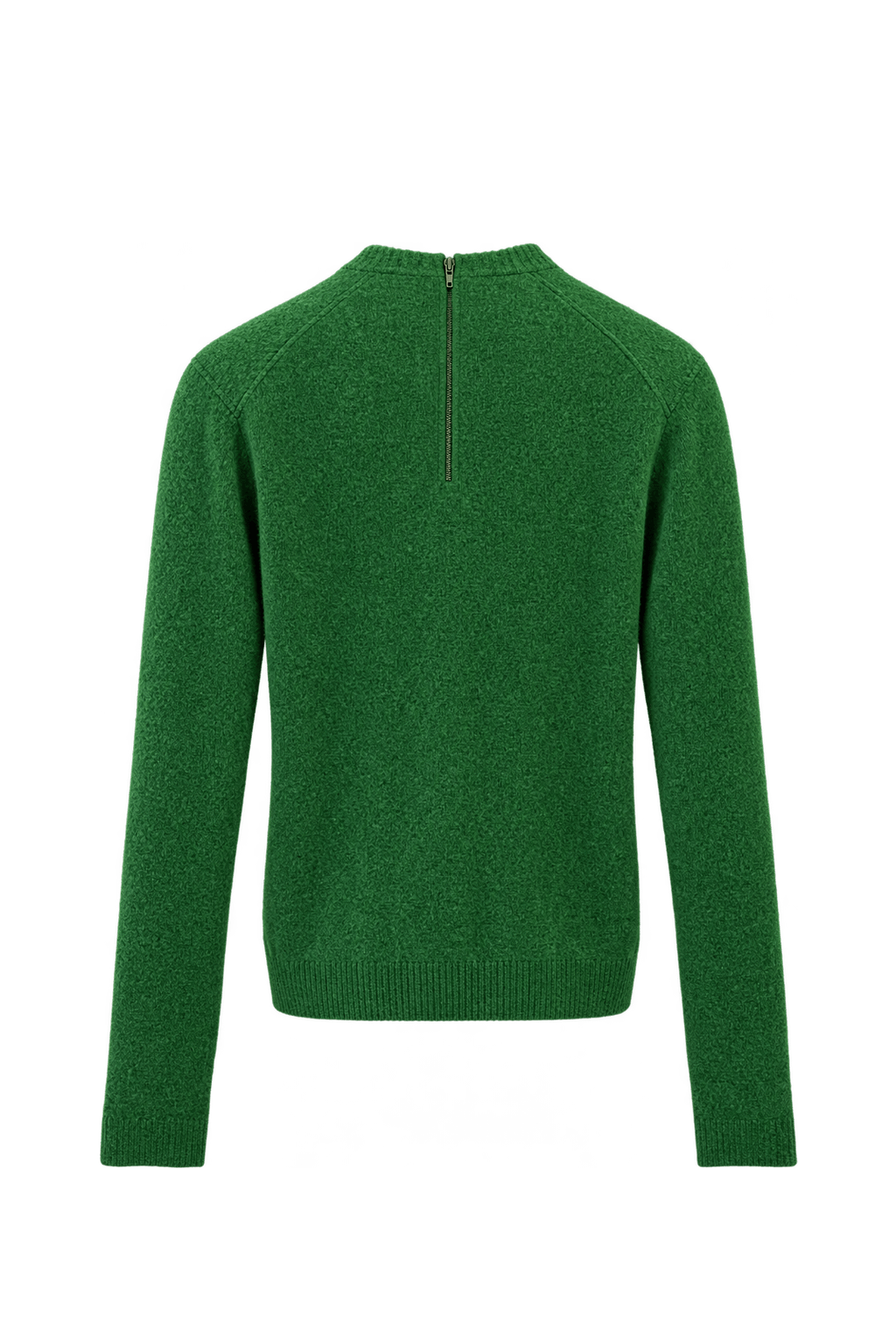 1960s Emerald Green Wool-like Knit Sweater - Back View