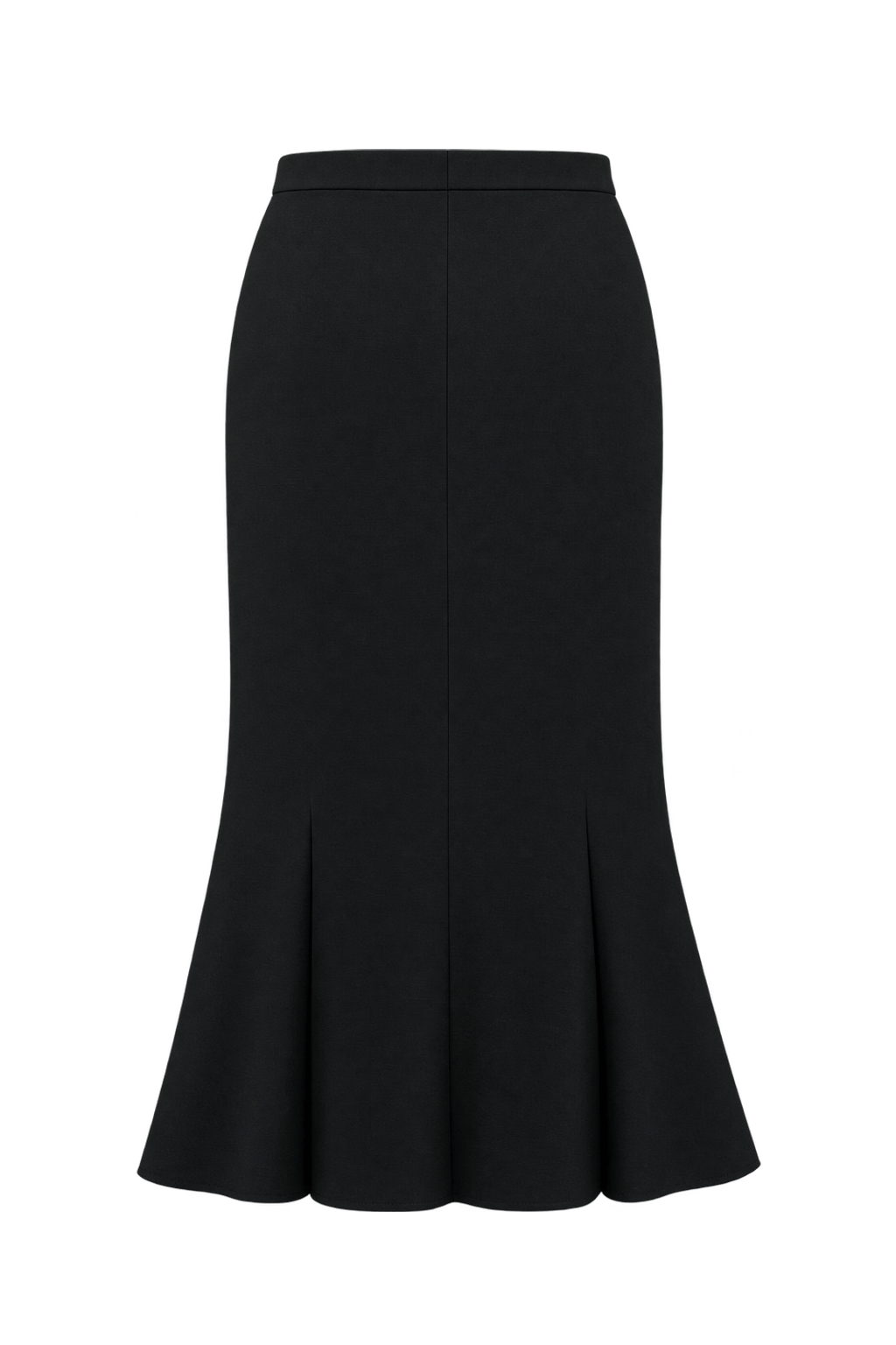 1980s Black Woven Skirt - Back View
