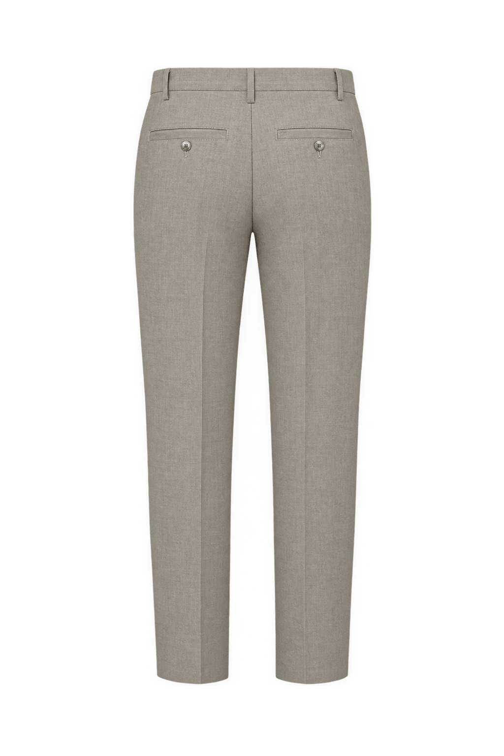 1990s Light Taupe Beige Woven Trousers - Back View