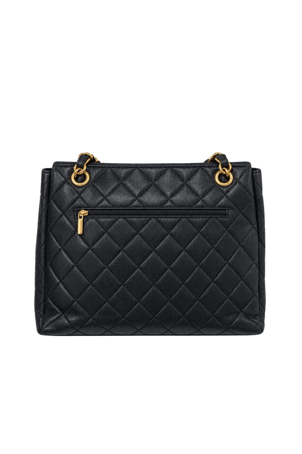 1990s Black Leather Shoulder Bag - Back View