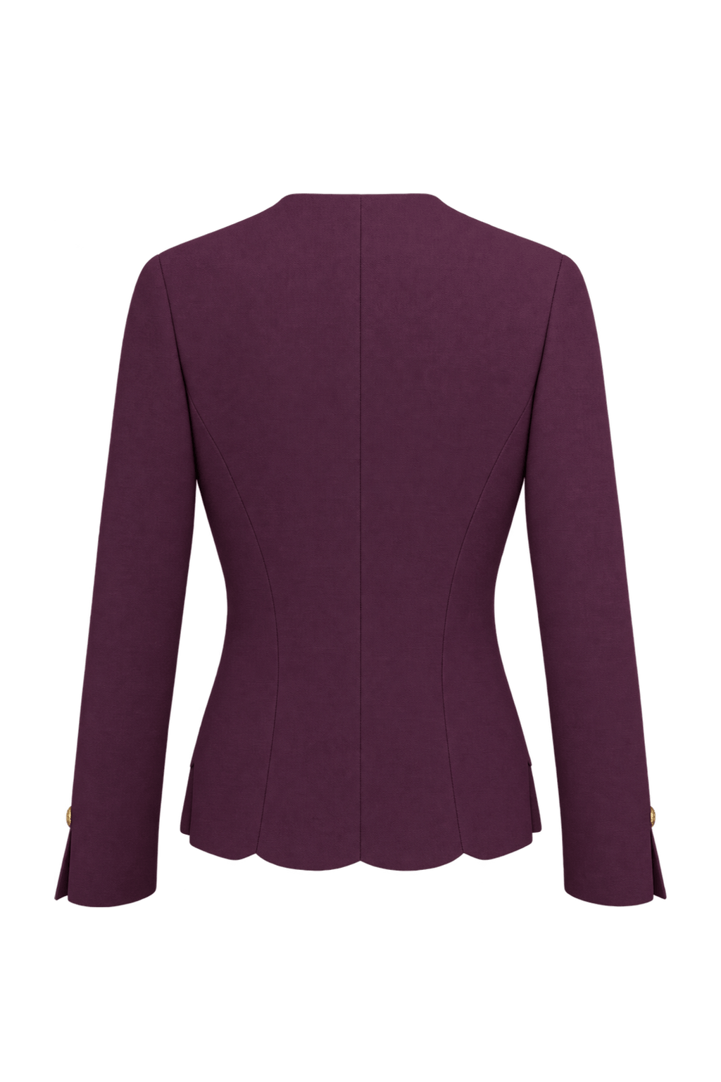 1990s Deep Plum Purple Woven Fabric Jacket - Back View