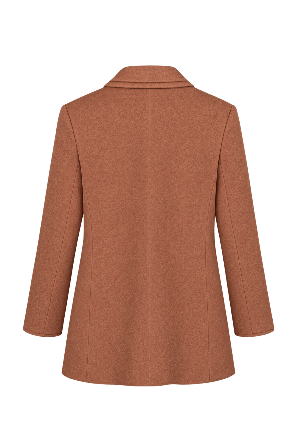 1980s Warm Camel Brown Brushed Woven Blazer - Back View