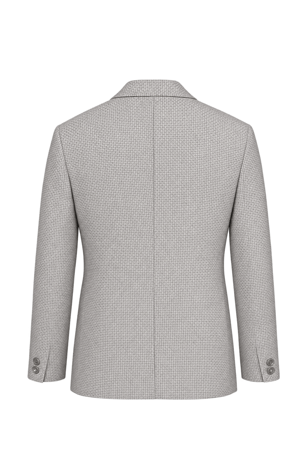 1980s Light Warm Grey Woven Blazer - Back View