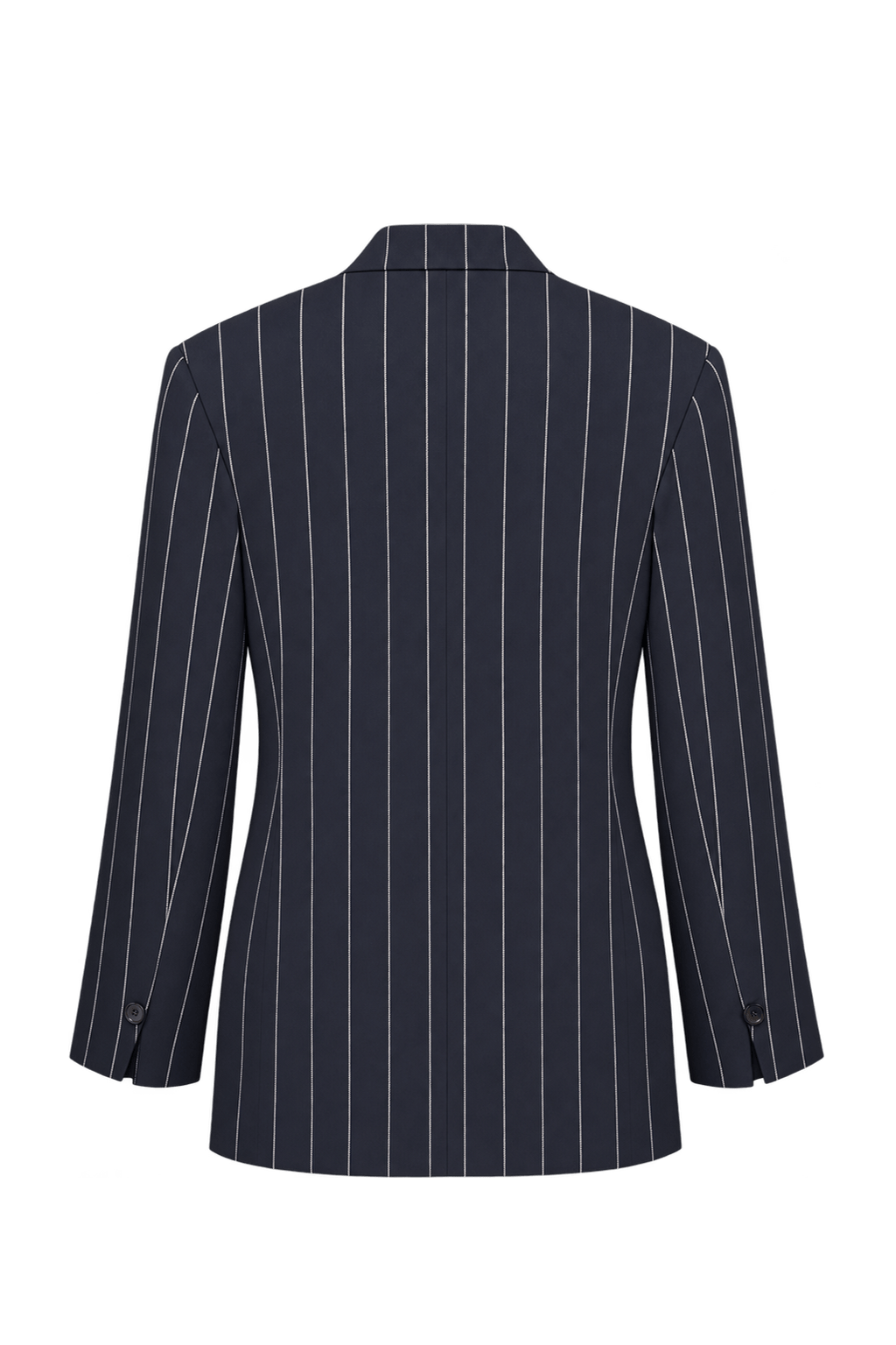 1980s Very Dark Navy Blue Woven Jacket - Back View