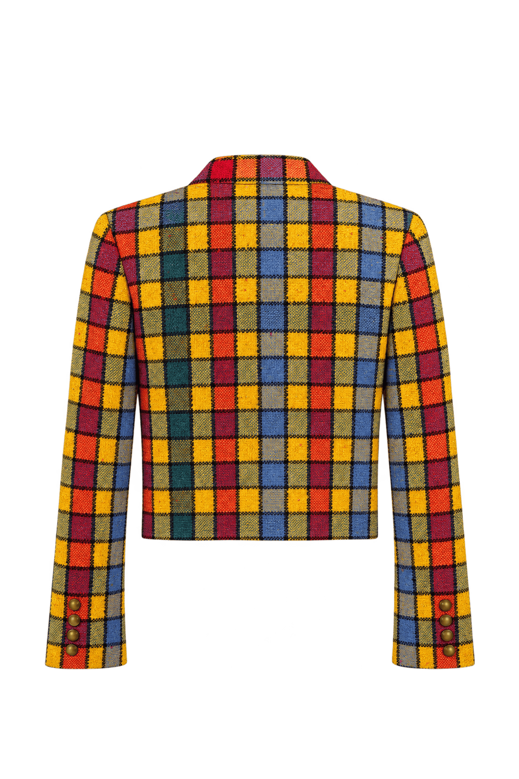 1980s Golden Yellow Woven Jacket - Back View