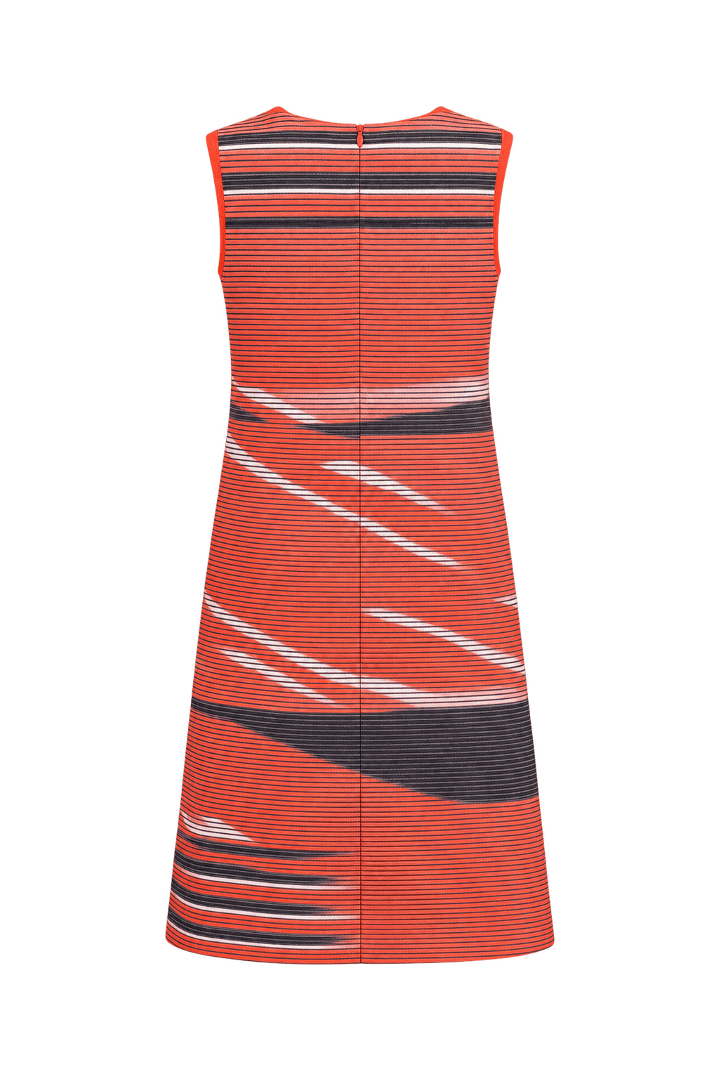 1990s Bright Orange Synthetic Blend A-line Dress - Back View
