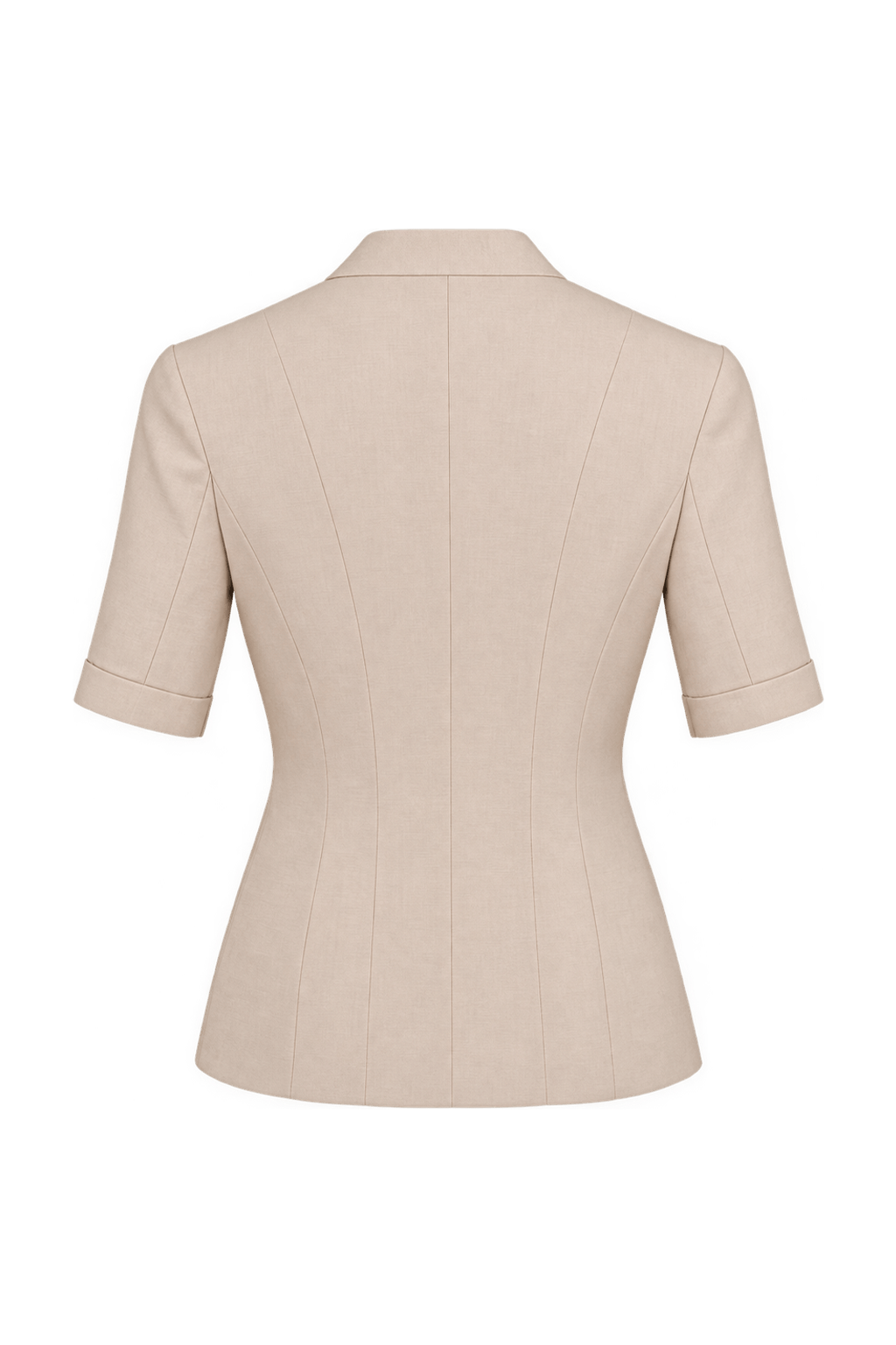 1990s Pale Blush Cream Woven Suiting Jacket - Back View