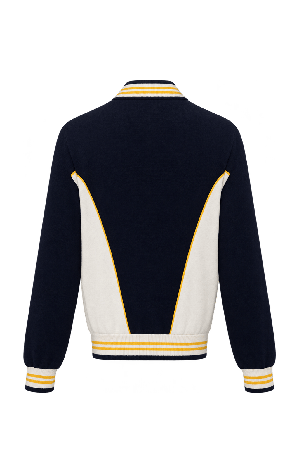 1980s Dark Navy Blue Knit Jacket - Back View