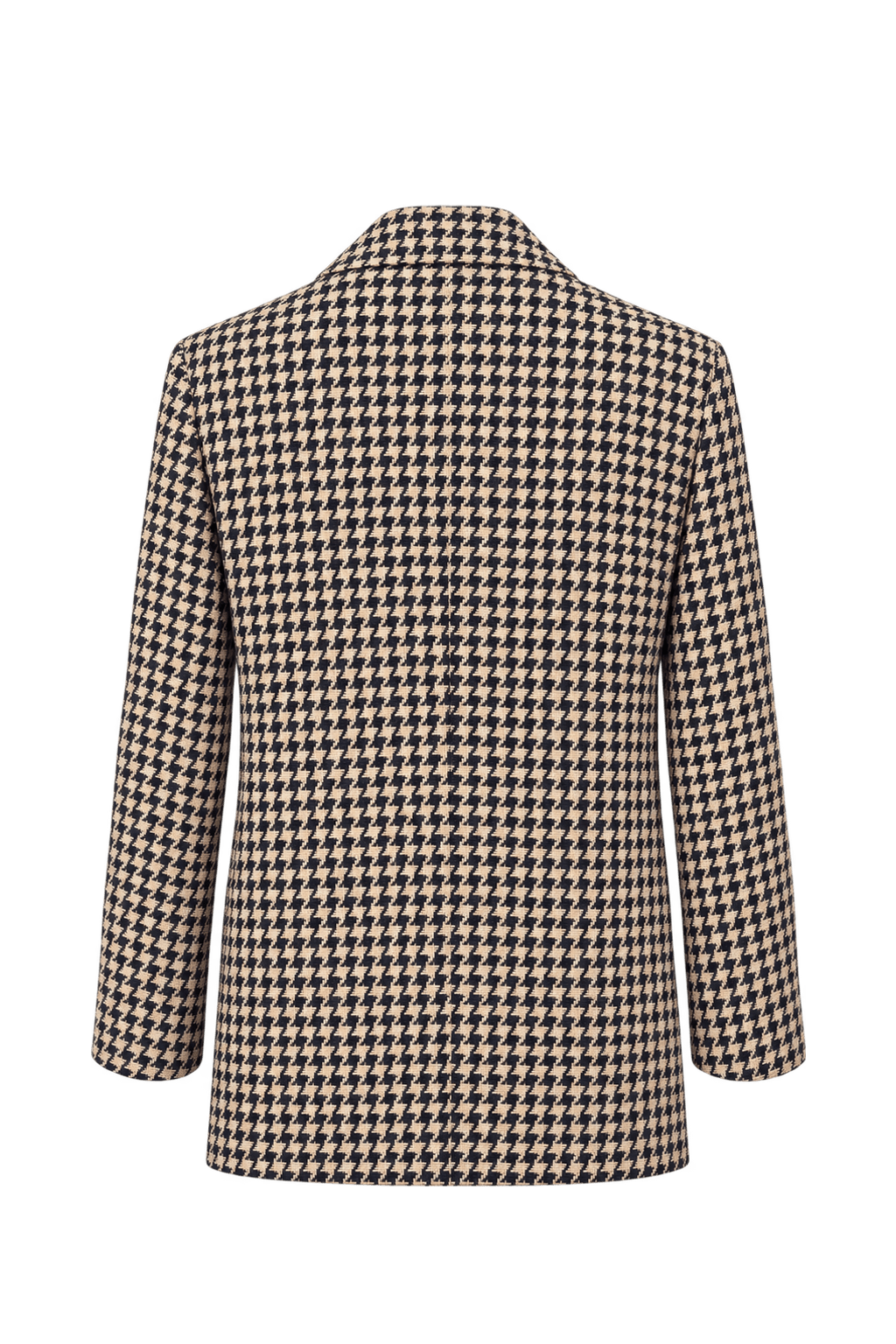 1980s Black Houndstooth Woven Blazer - Back View