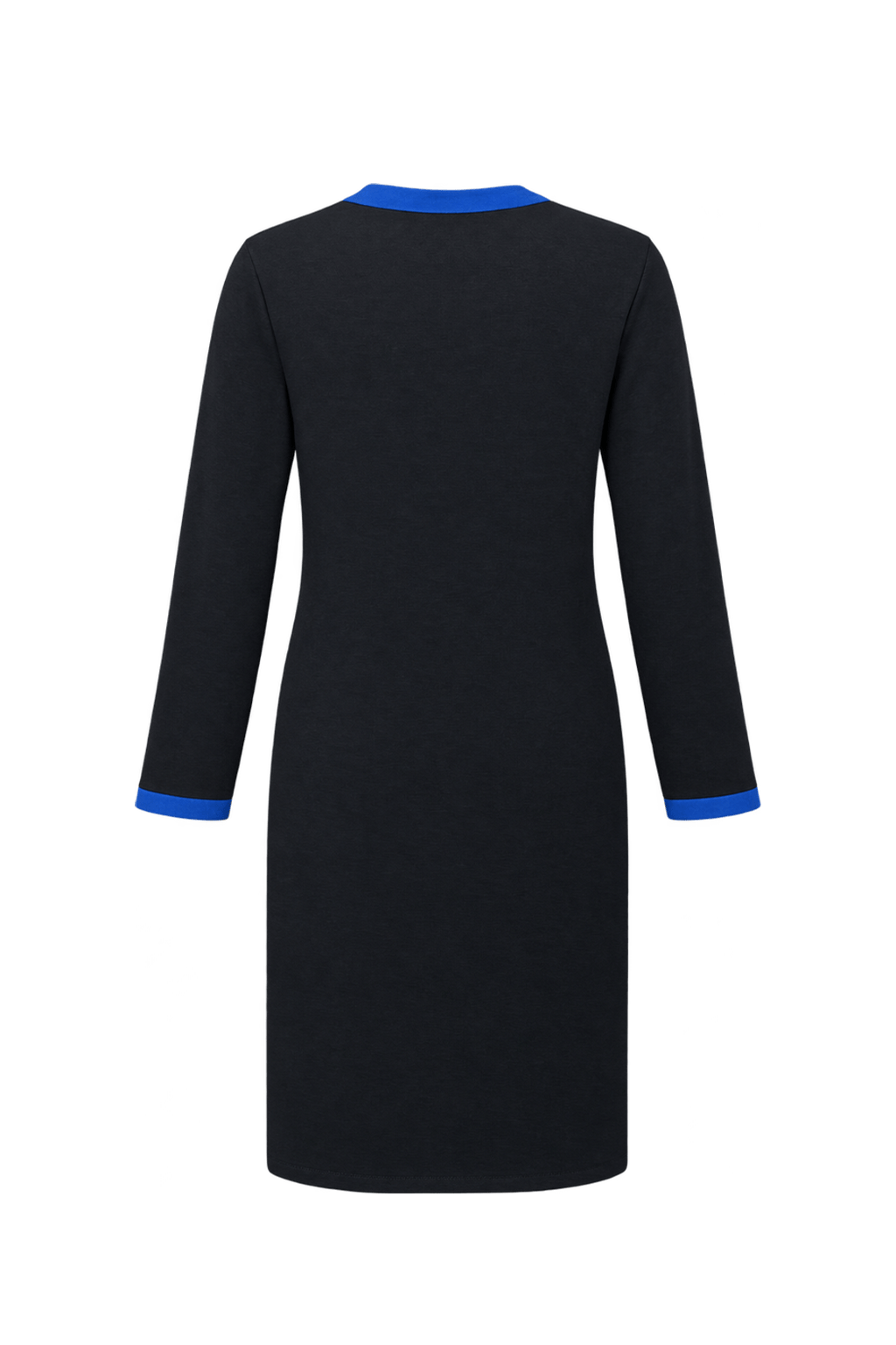 1980s Black Knit Shift Dress - Back View