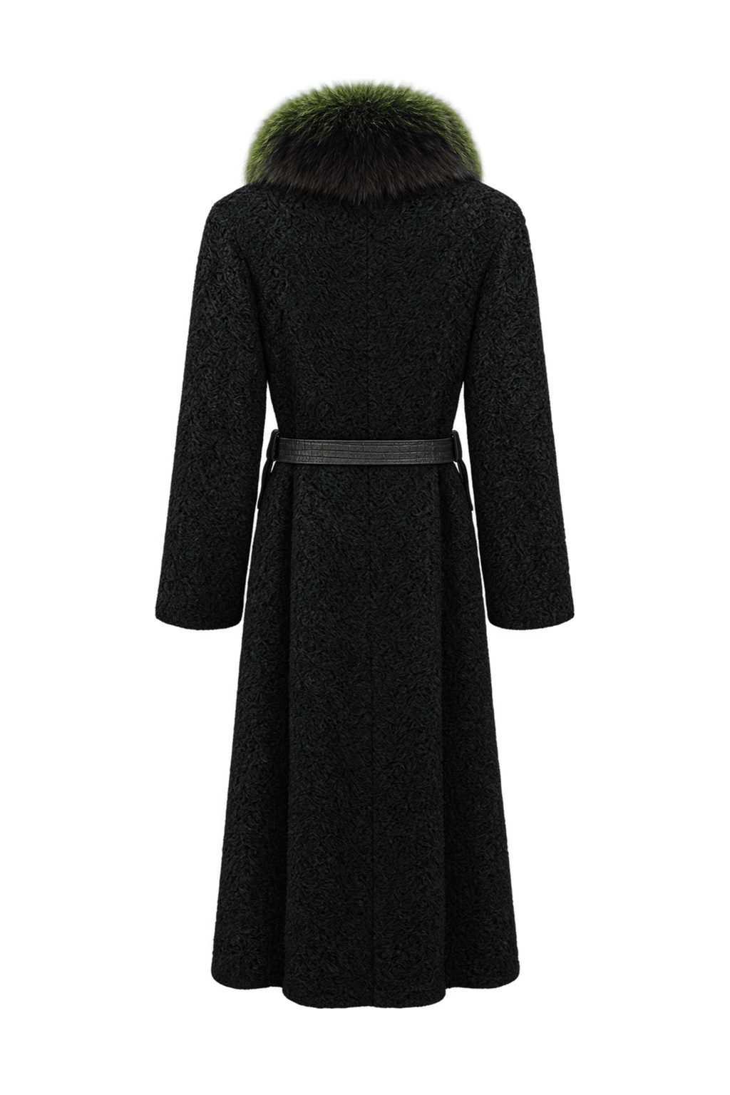 1980s Black Fur Coat - Back View