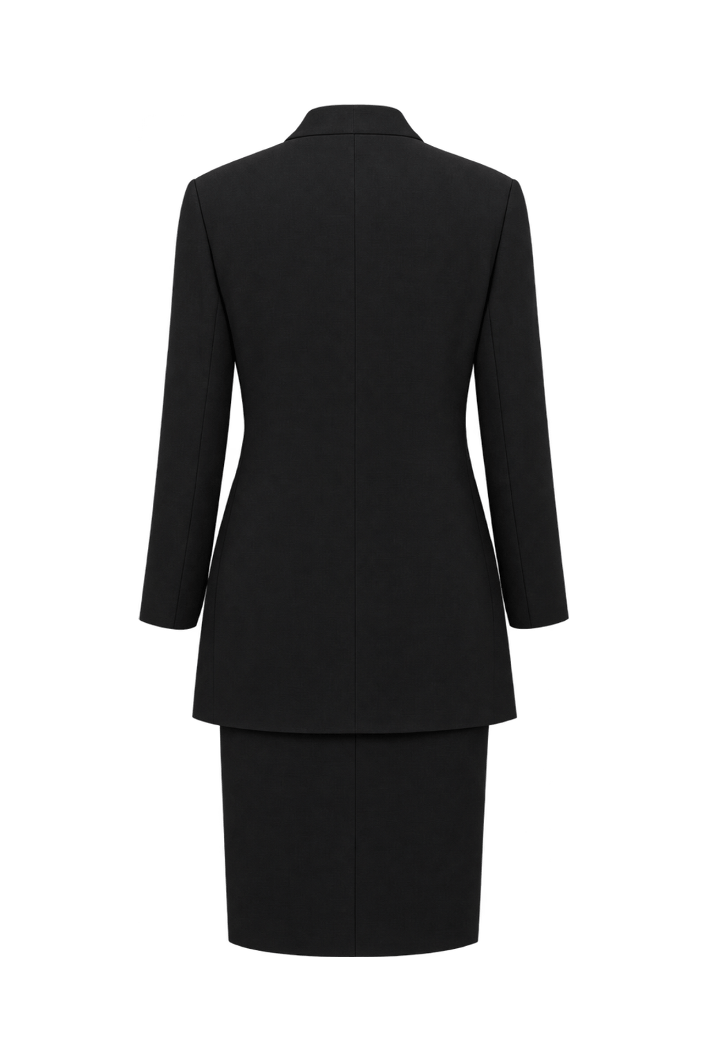 1980s Black Woven Skirt Suit - Back View