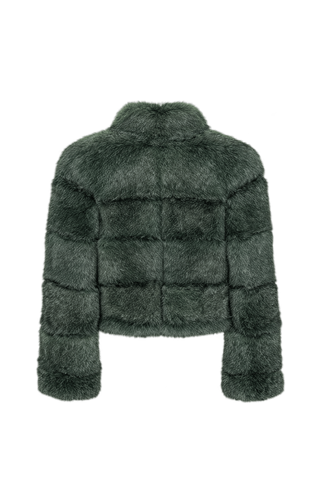 1980s Charcoal Grey Fur Coat - Back View