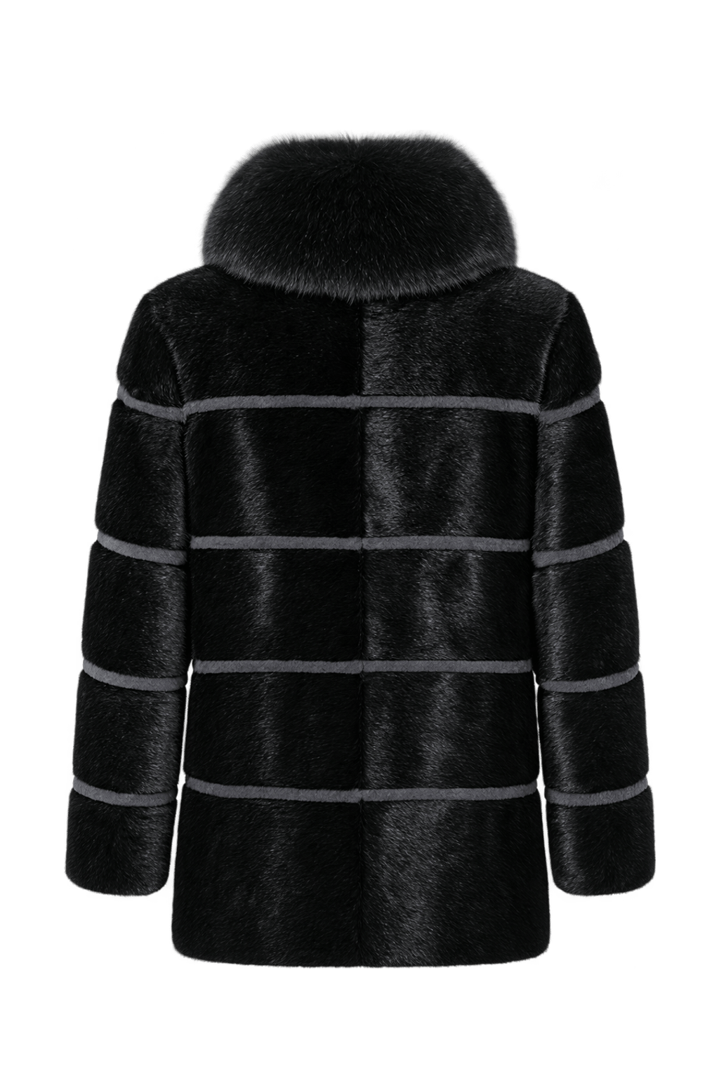 1980s Black Fur Coat - Back View