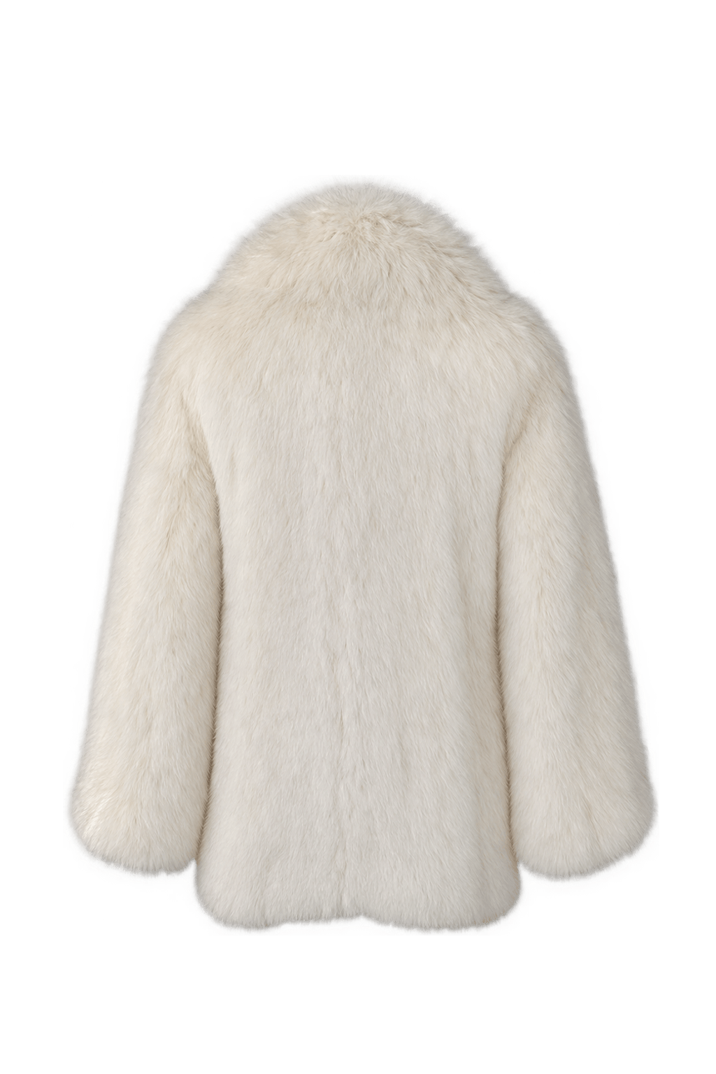 1980s Warm Cream White Fur Coat - Back View