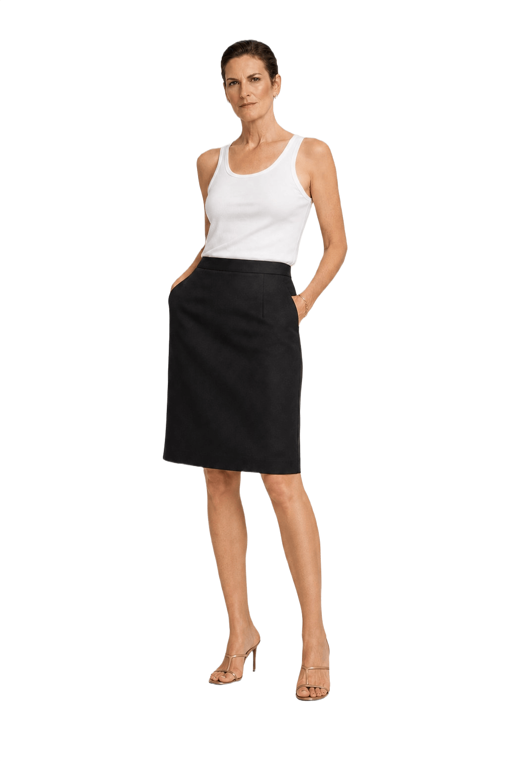 1990s Black Acrylic Skirt - Model