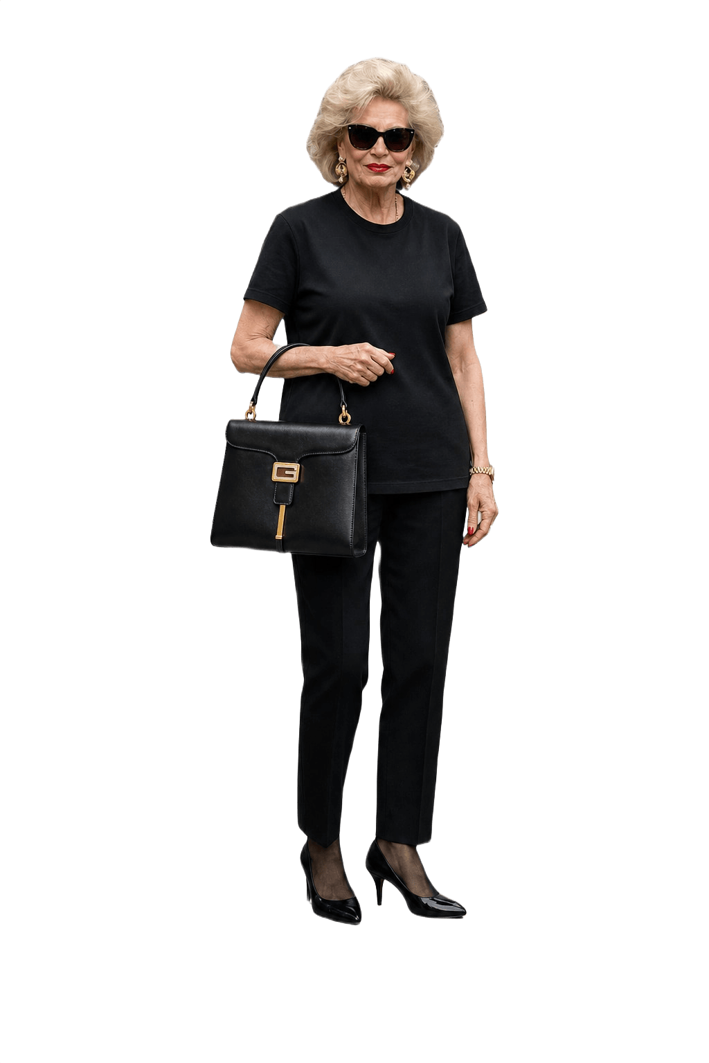 1980s Black Leather Bag - Model