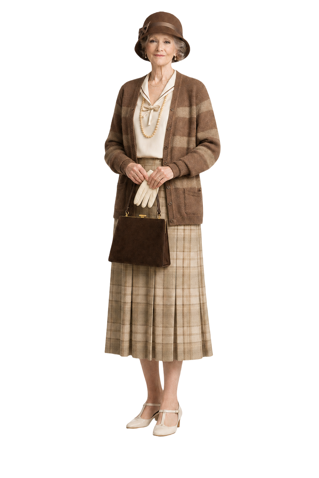 1940s Dark Brown Leather Handbag - Model