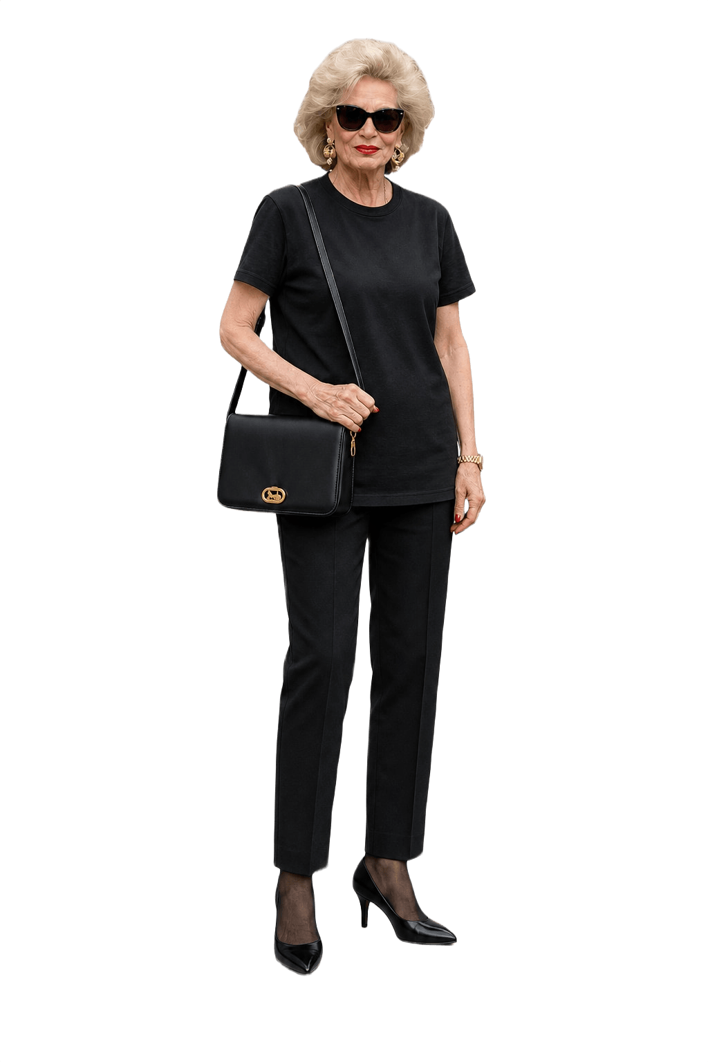 1980s Black Leather Bag - Model