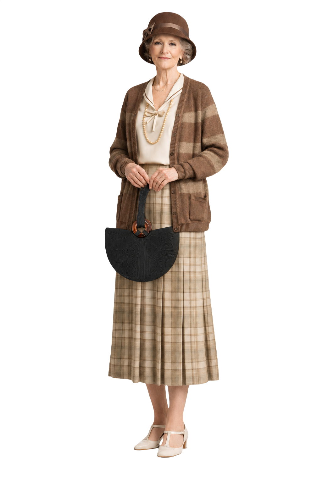 1940s Black Leather Handbag - Model