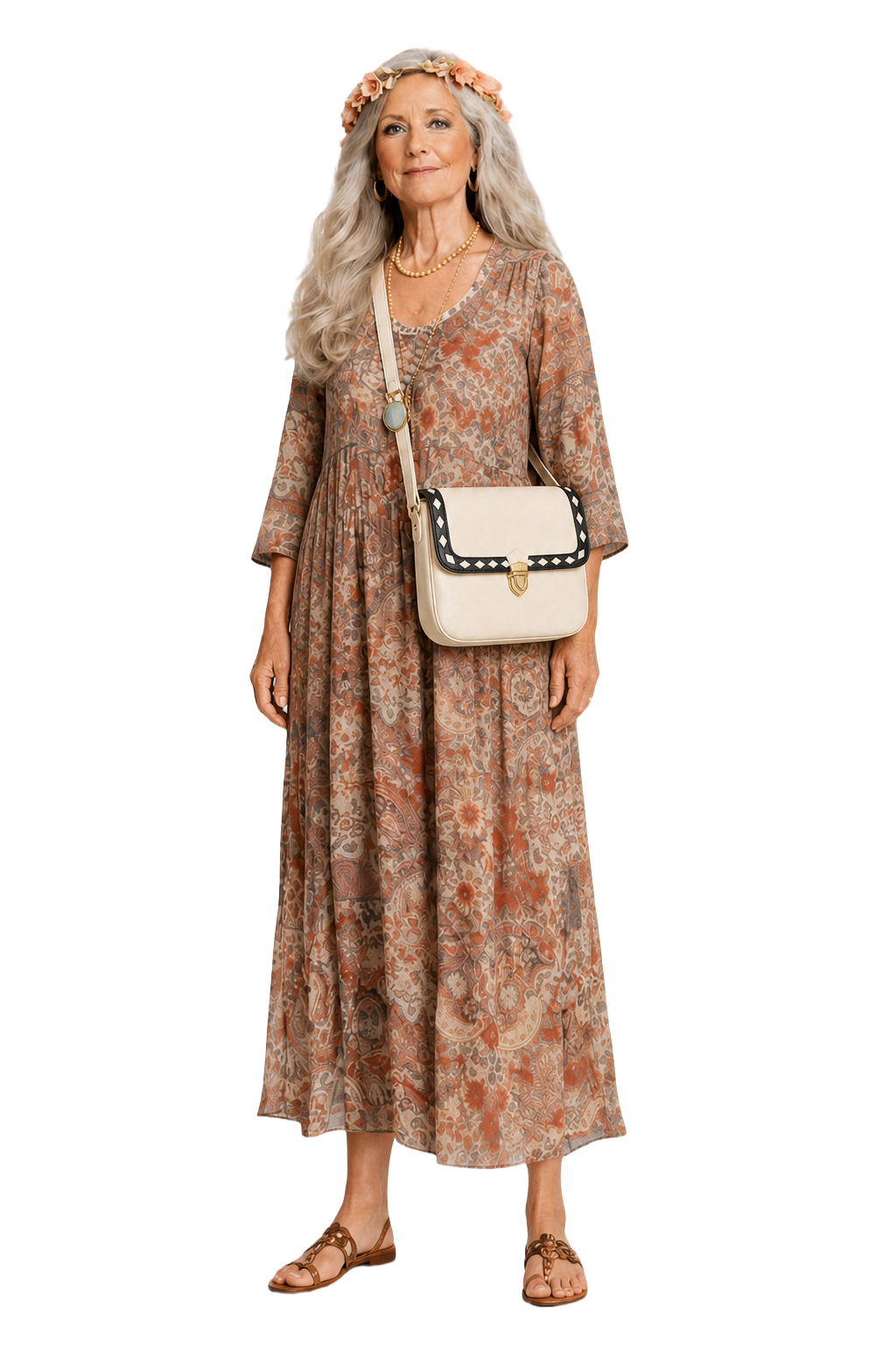 1980s Cream White Leather Bag - Model